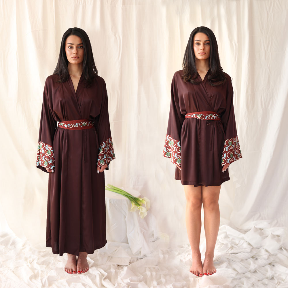 Brown Silk Robe