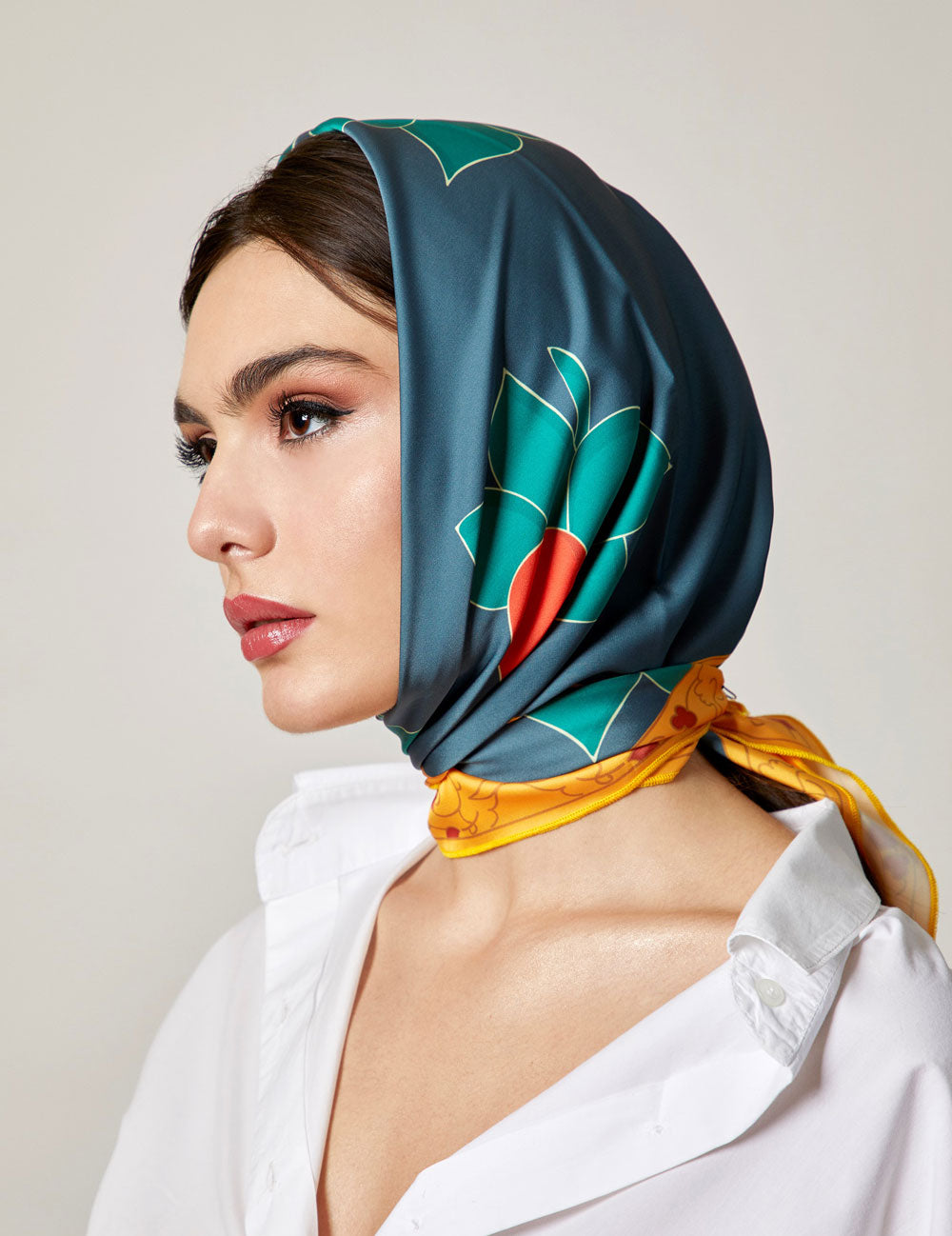 Magnolia Bloom Silk Scarf