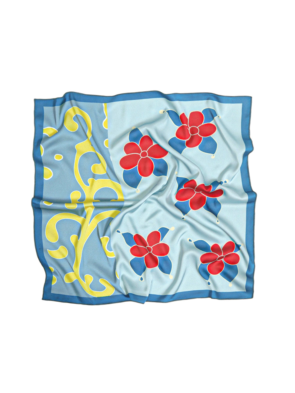 Blue Blossom Silk Scarf