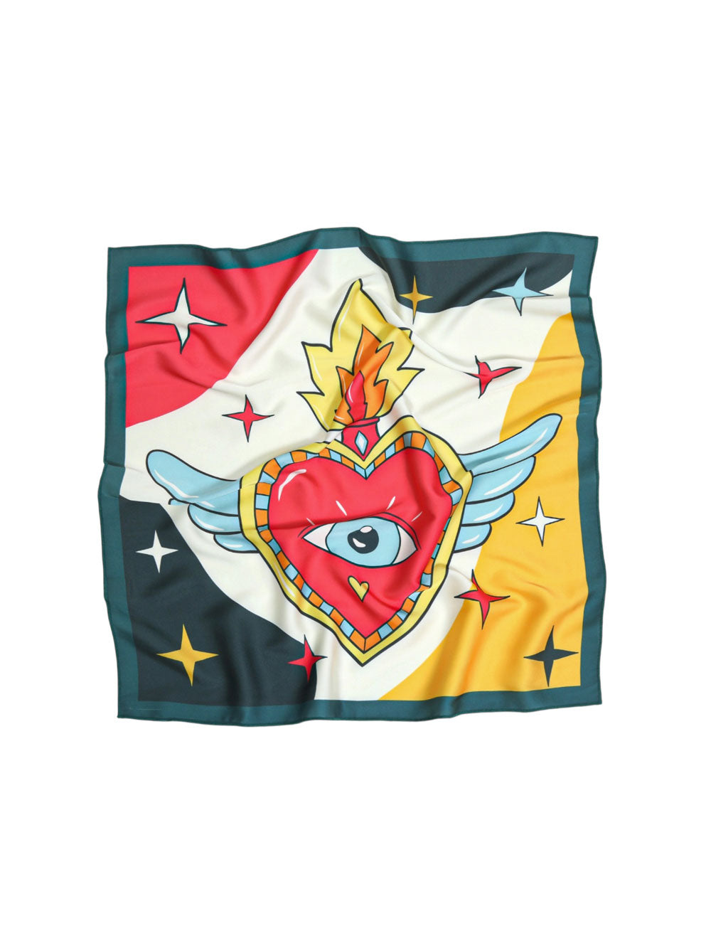 Flaming Heart Silk Scarf
