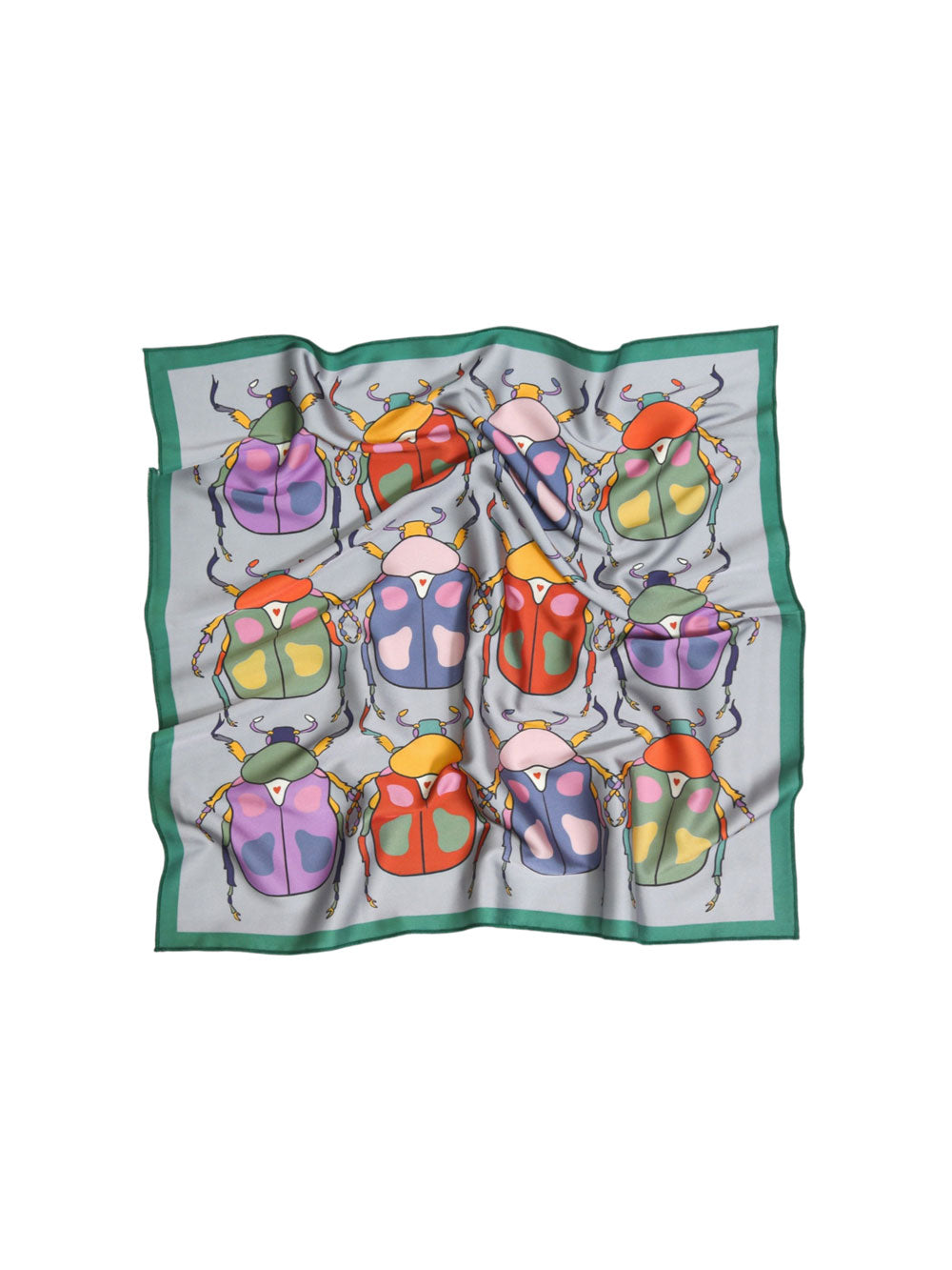 Colorful Beetles Silk Scarf