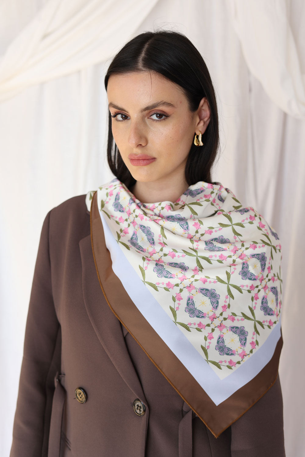 Spring Wings Garden Silk Scarf