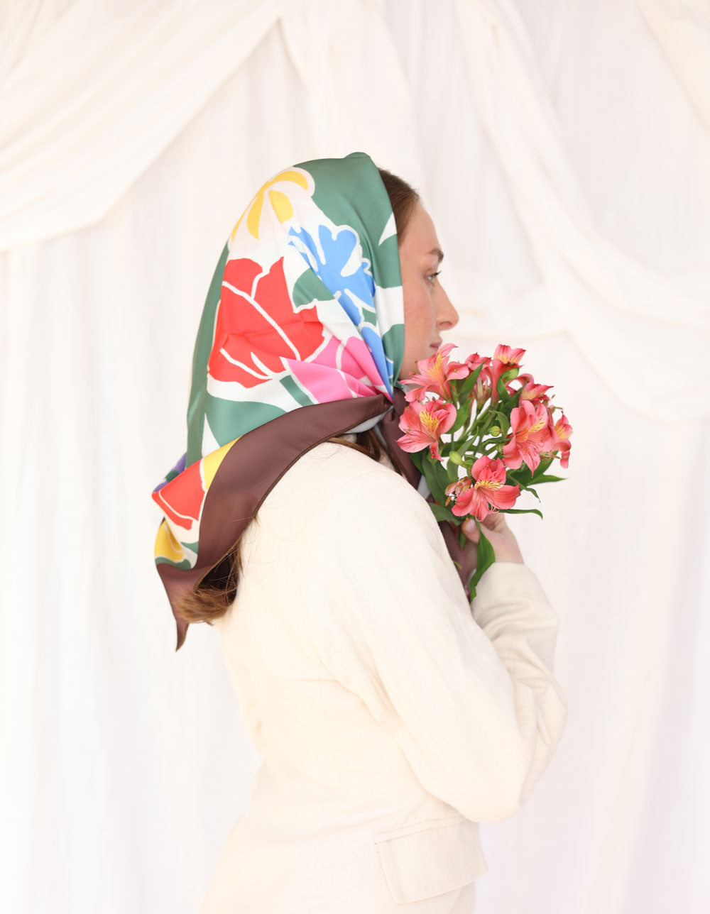 Bloom Mosaic Silk Scarf