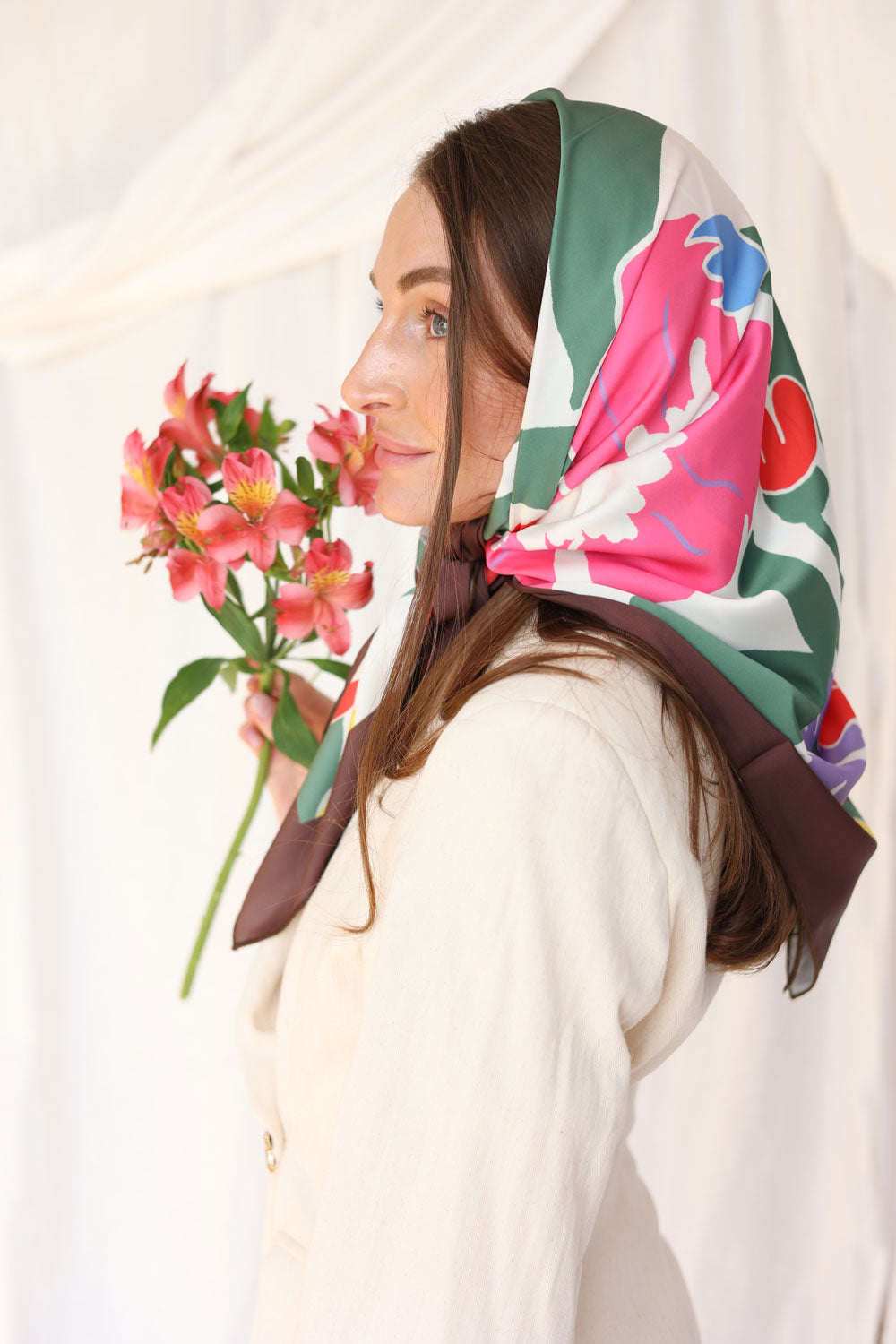 Bloom Mosaic Silk Scarf