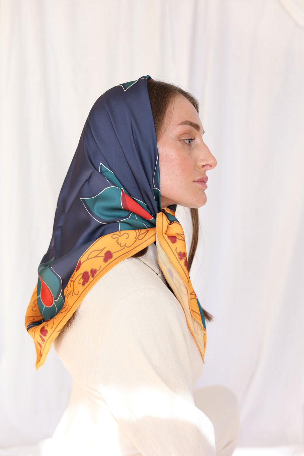 Magnolia Bloom Silk Scarf