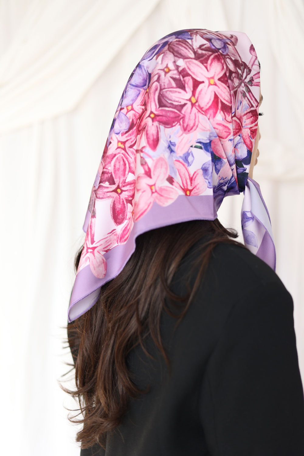 Lilac Bloom Silk Scarf