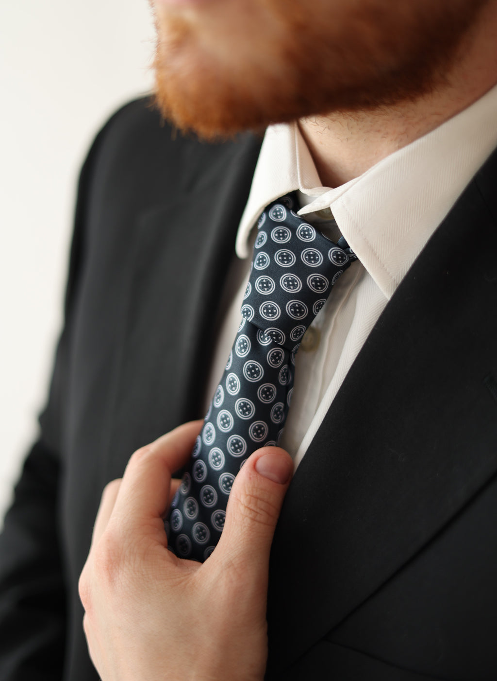 Smoke Black Sword & Shield Silk Tie