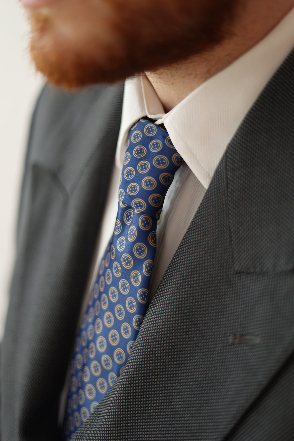 Light Blue Sword & Shield Silk Tie