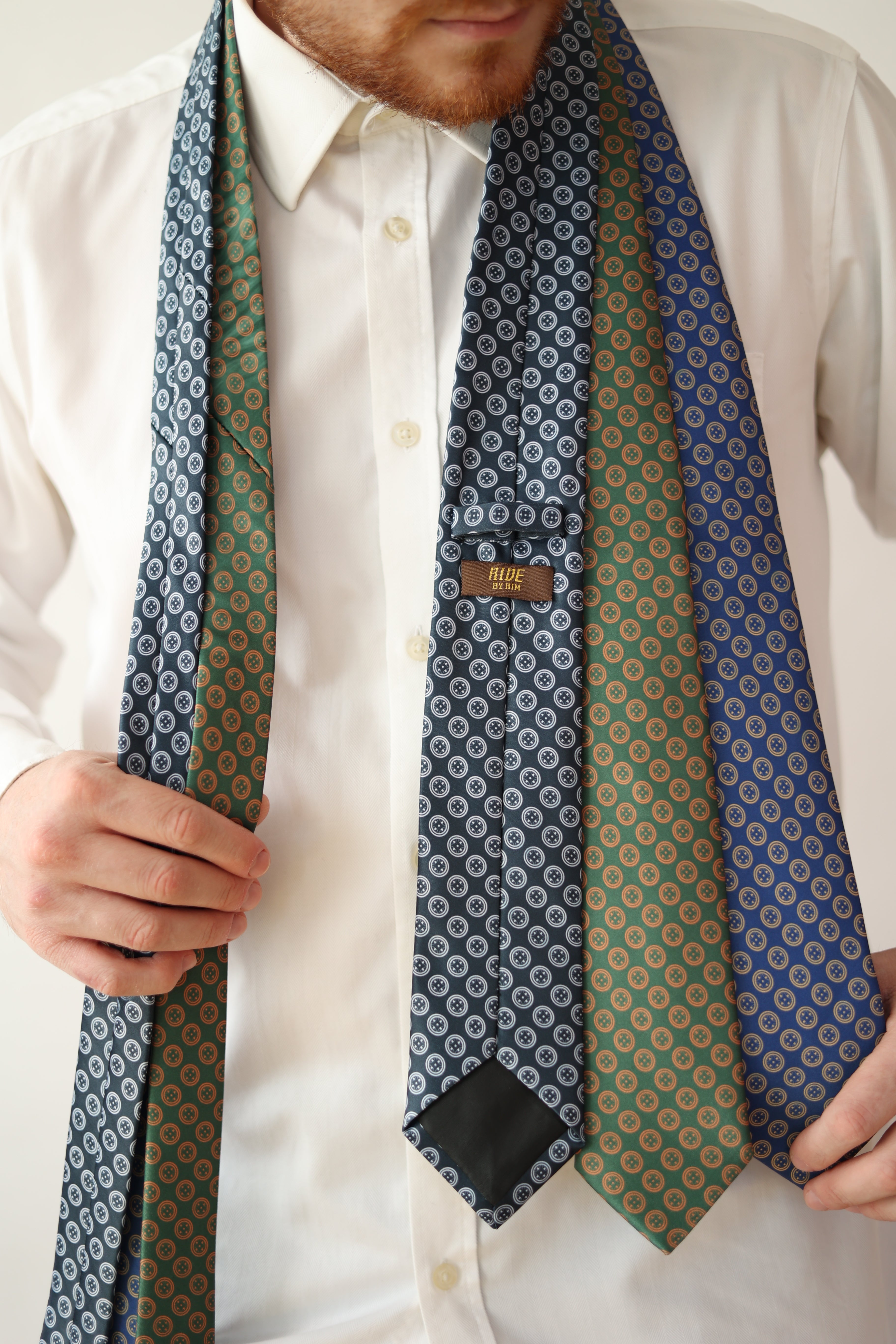 Deep Green Sword & Shield Silk Tie