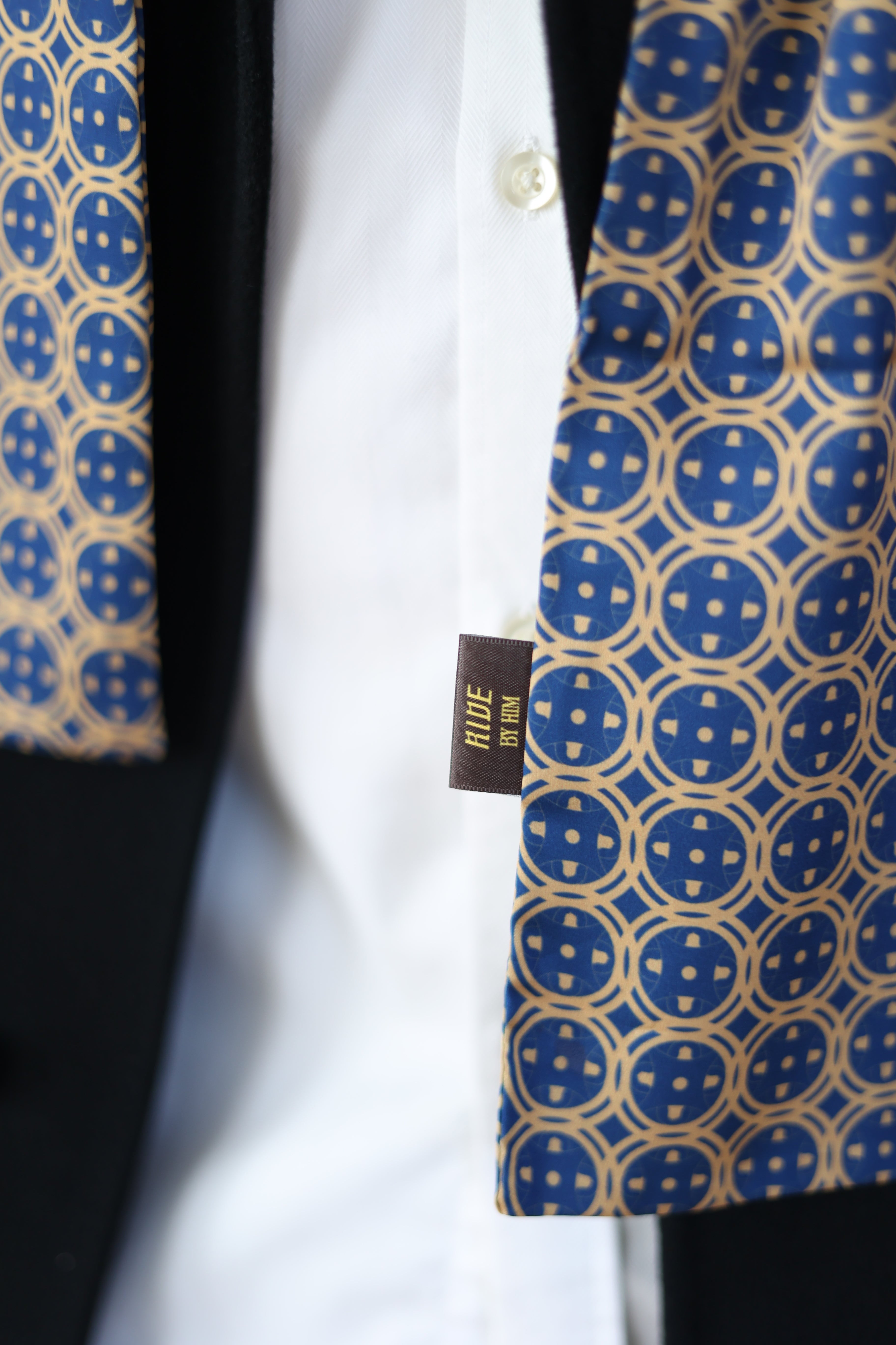 Royal Blue Sword & Shield Silk Scarf