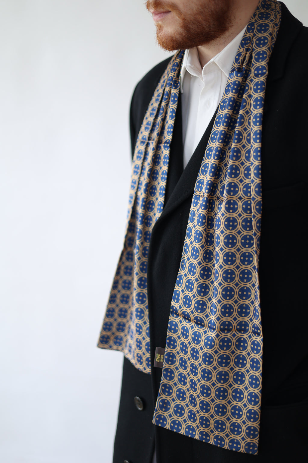 Royal Blue Sword & Shield Silk Scarf