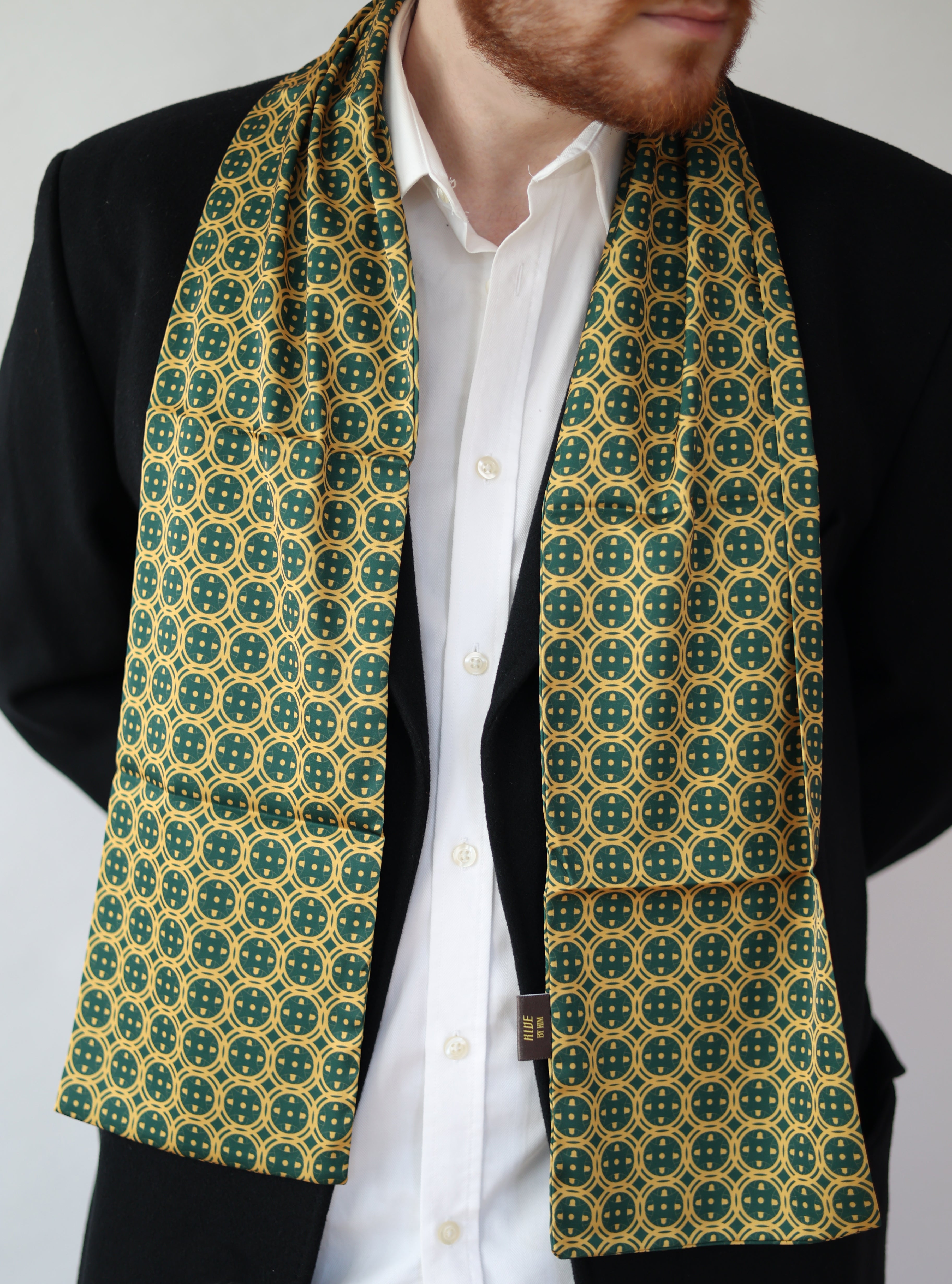 Green Sword & Shield Silk Scarf