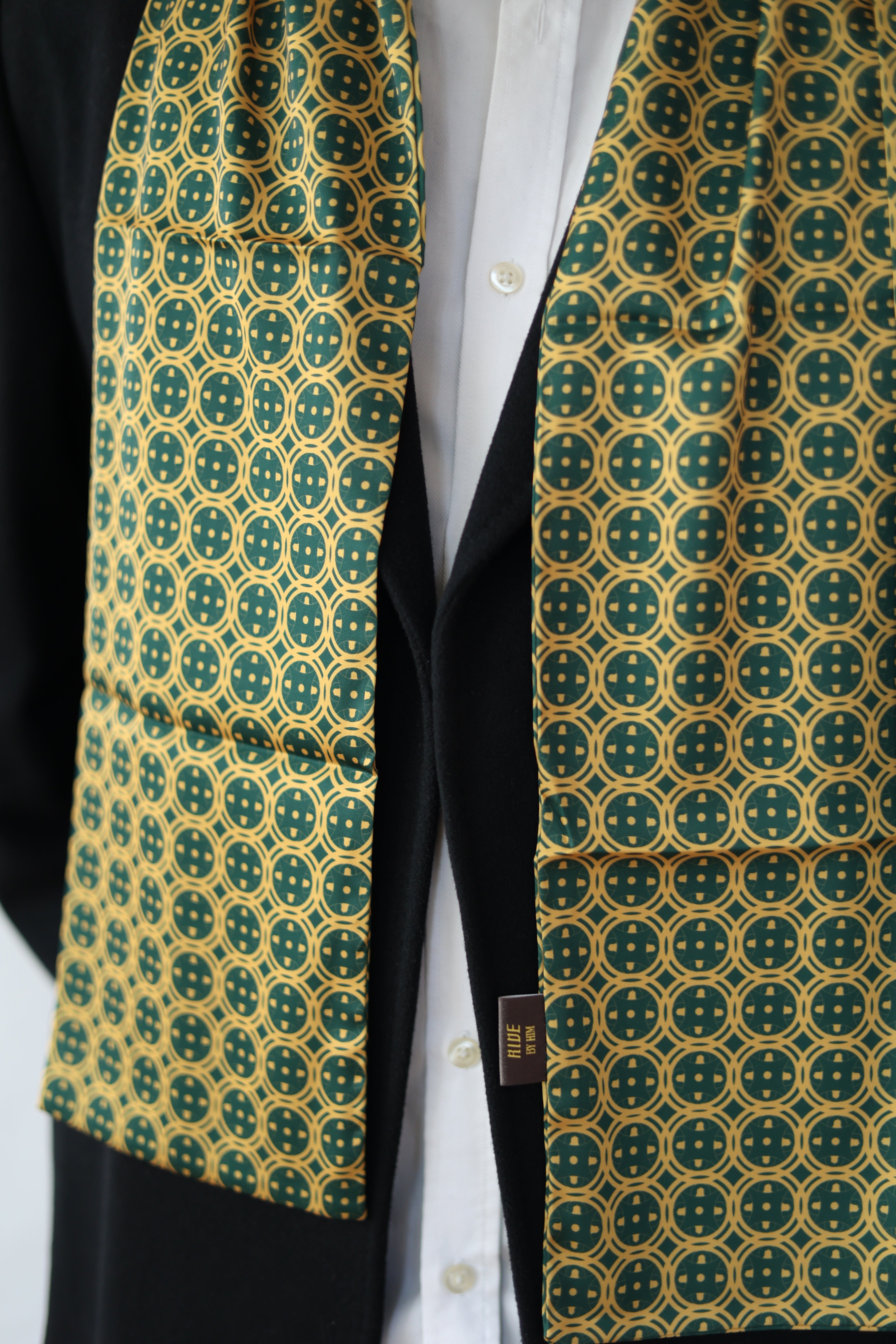 Green Sword & Shield Silk Scarf