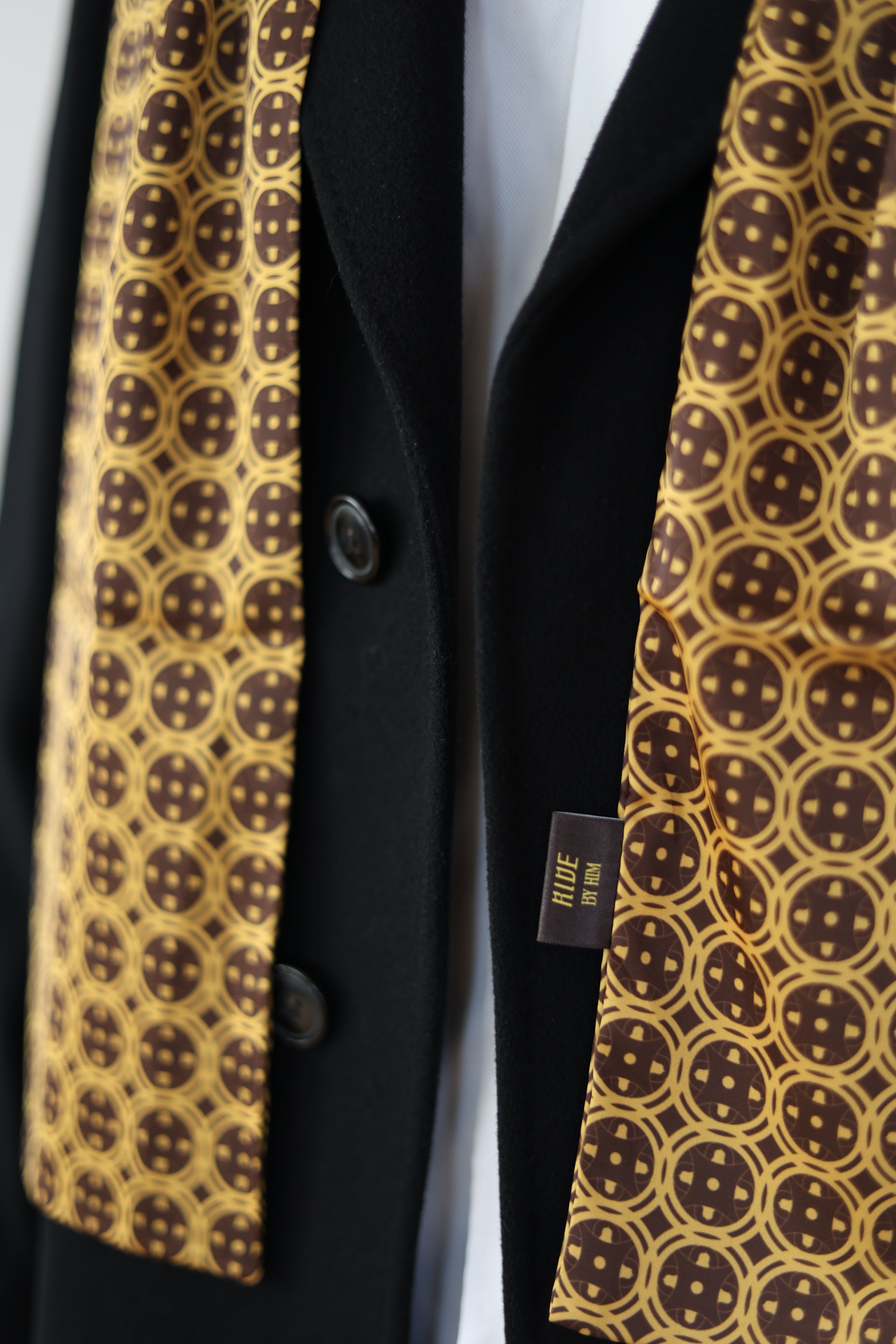 Golden Brown Sword & Shield Silk Scarf