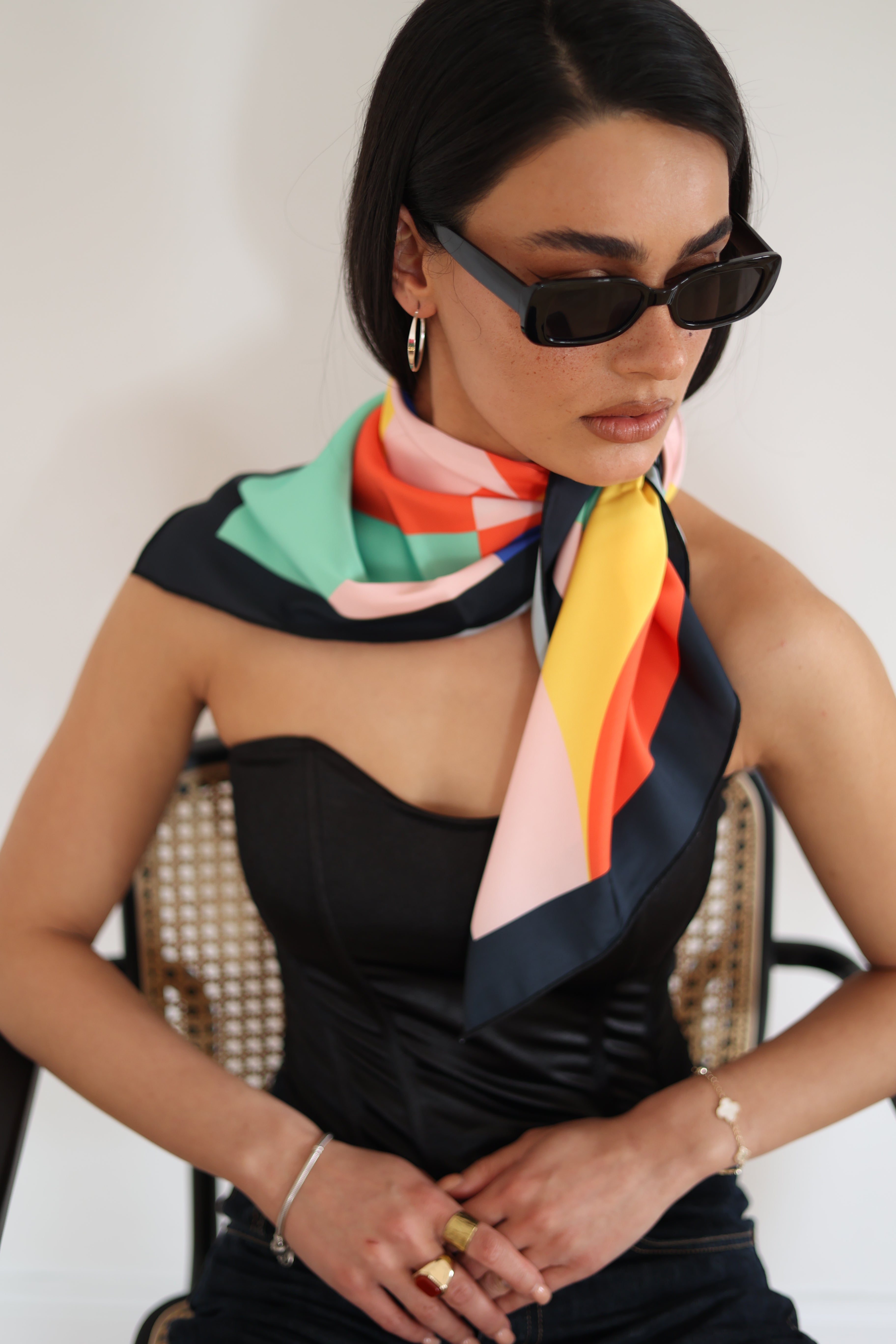 Colorful Sunset Silk Scarf