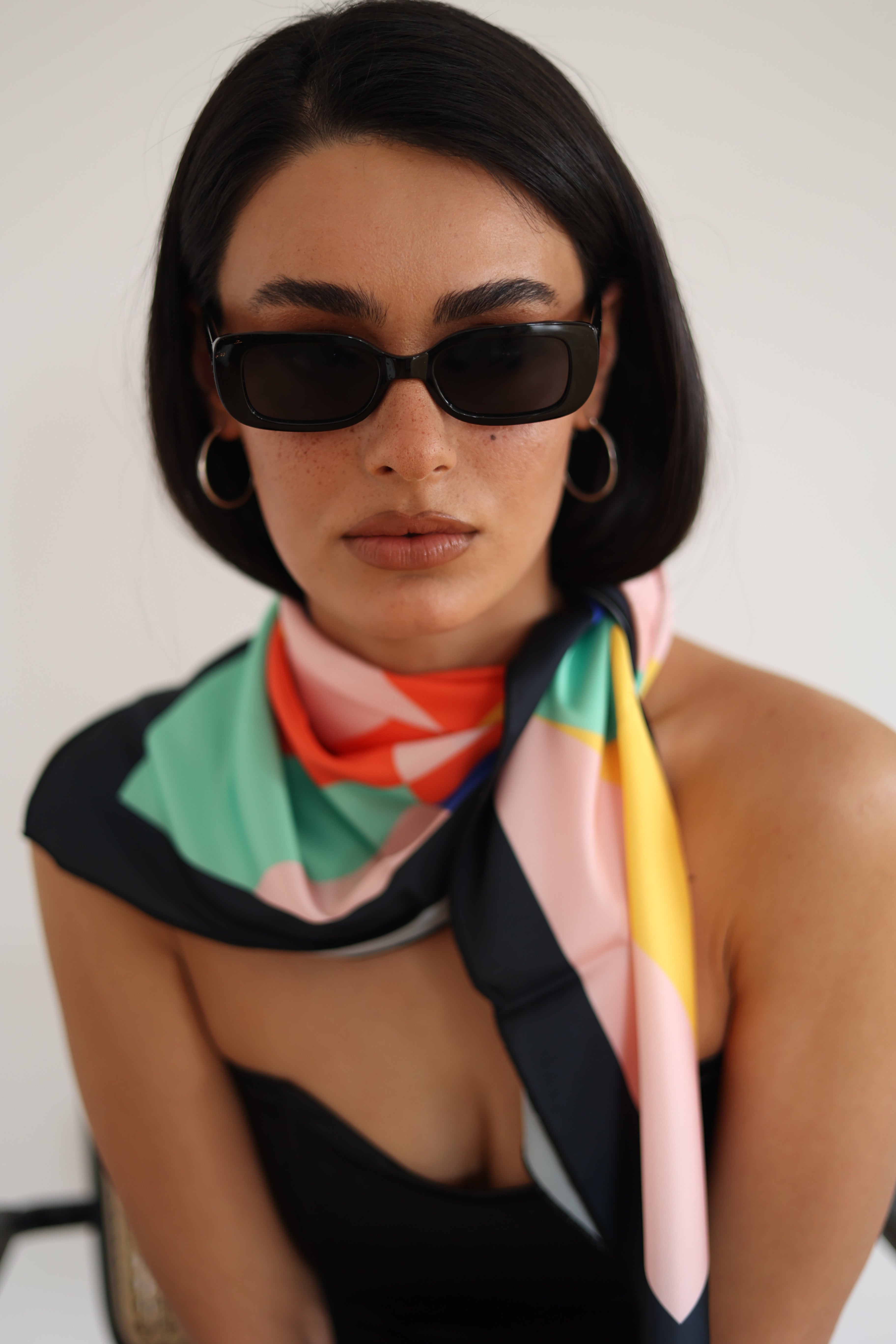 Colorful Sunset Silk Scarf