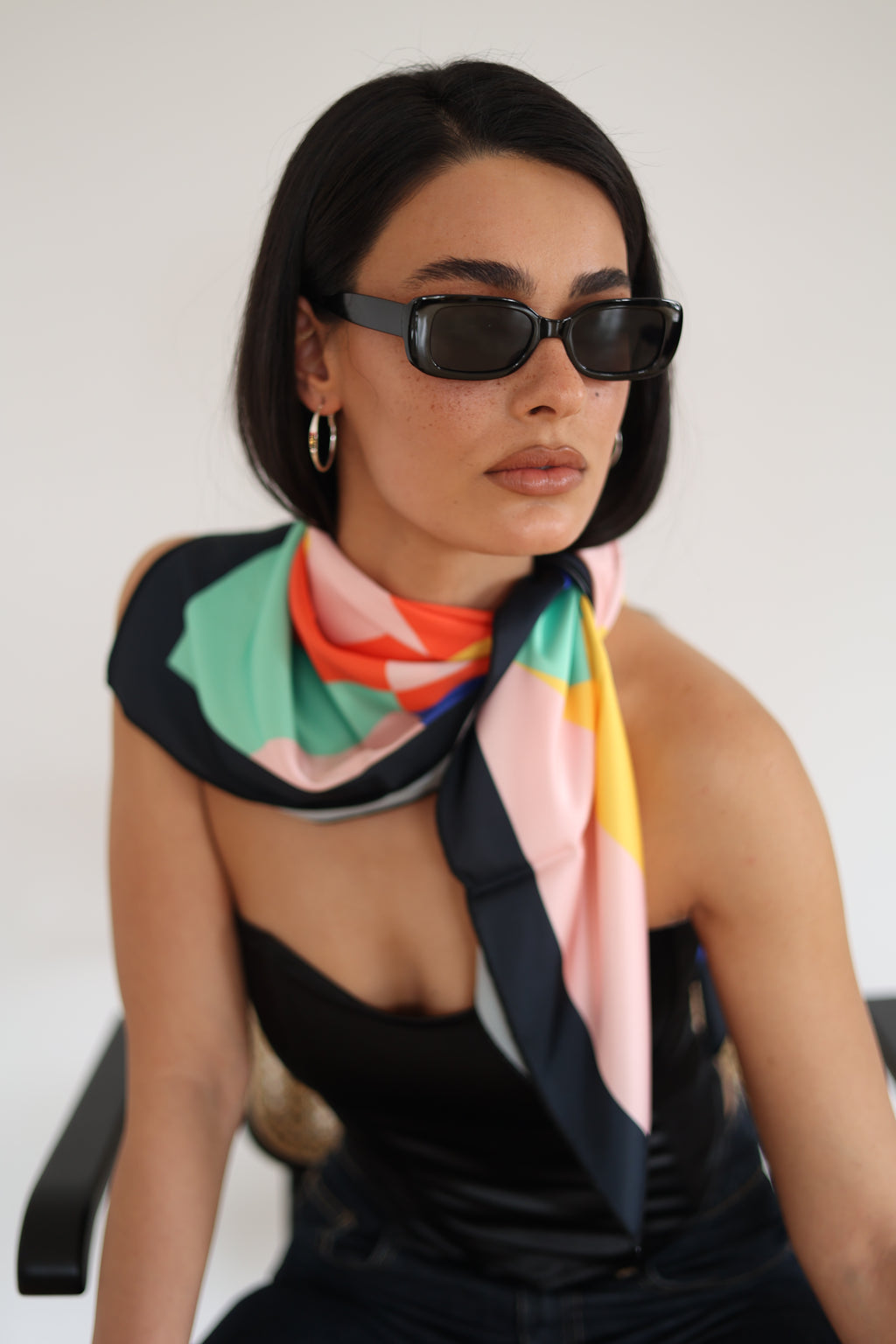Colorful Sunset Silk Scarf