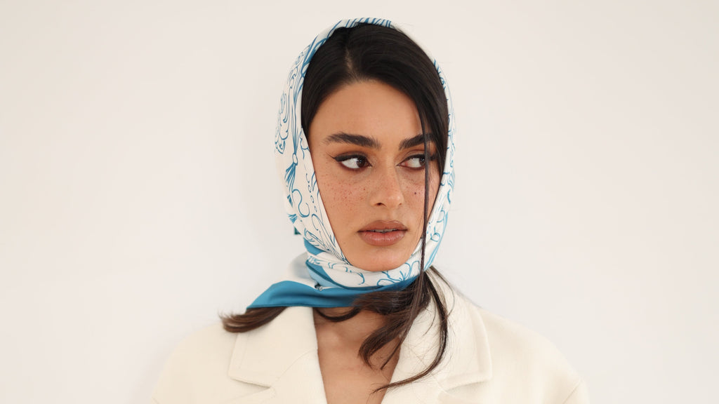 Blue Mirage Silk Scarf