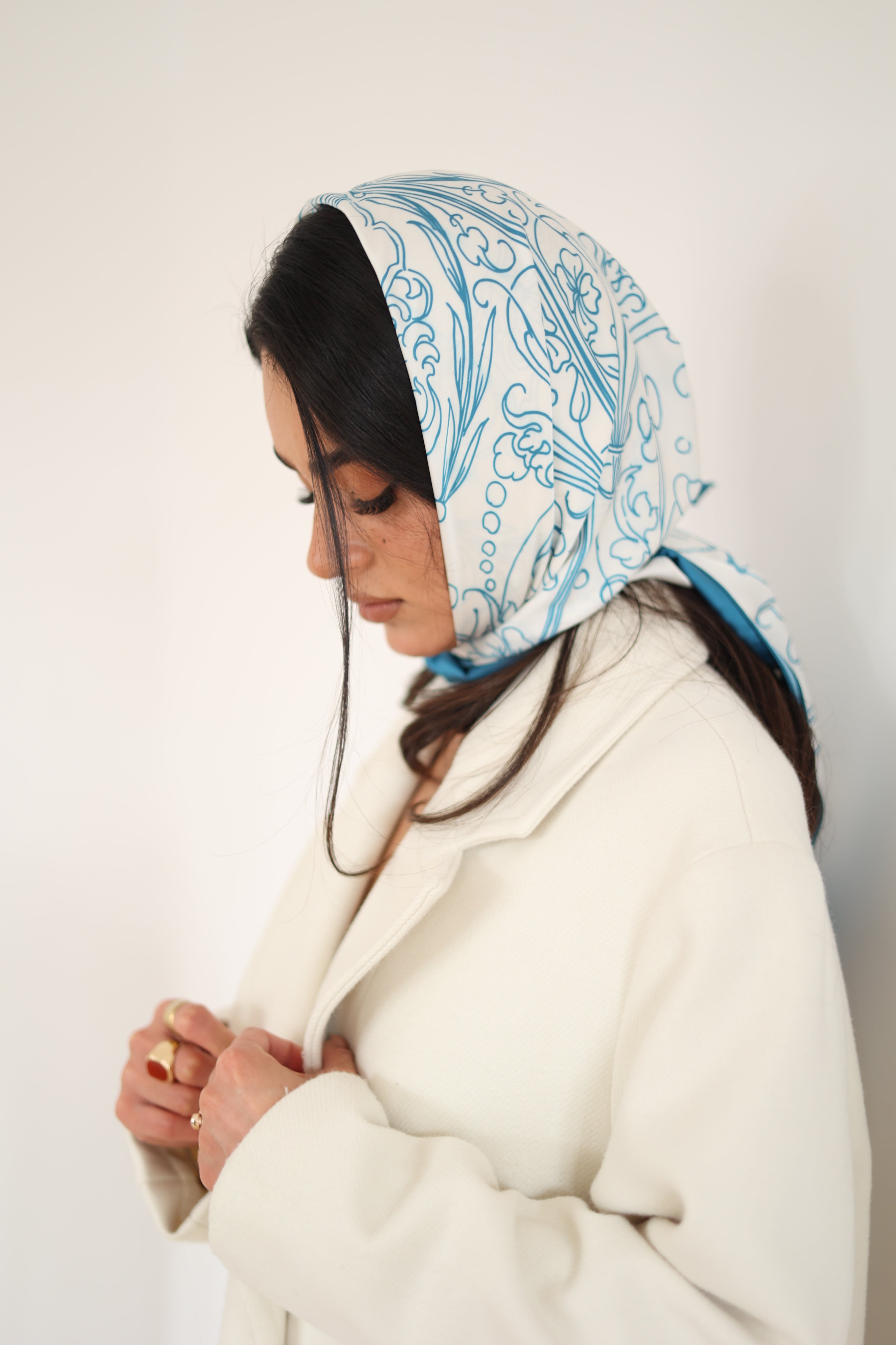 Blue Mirage Silk Scarf