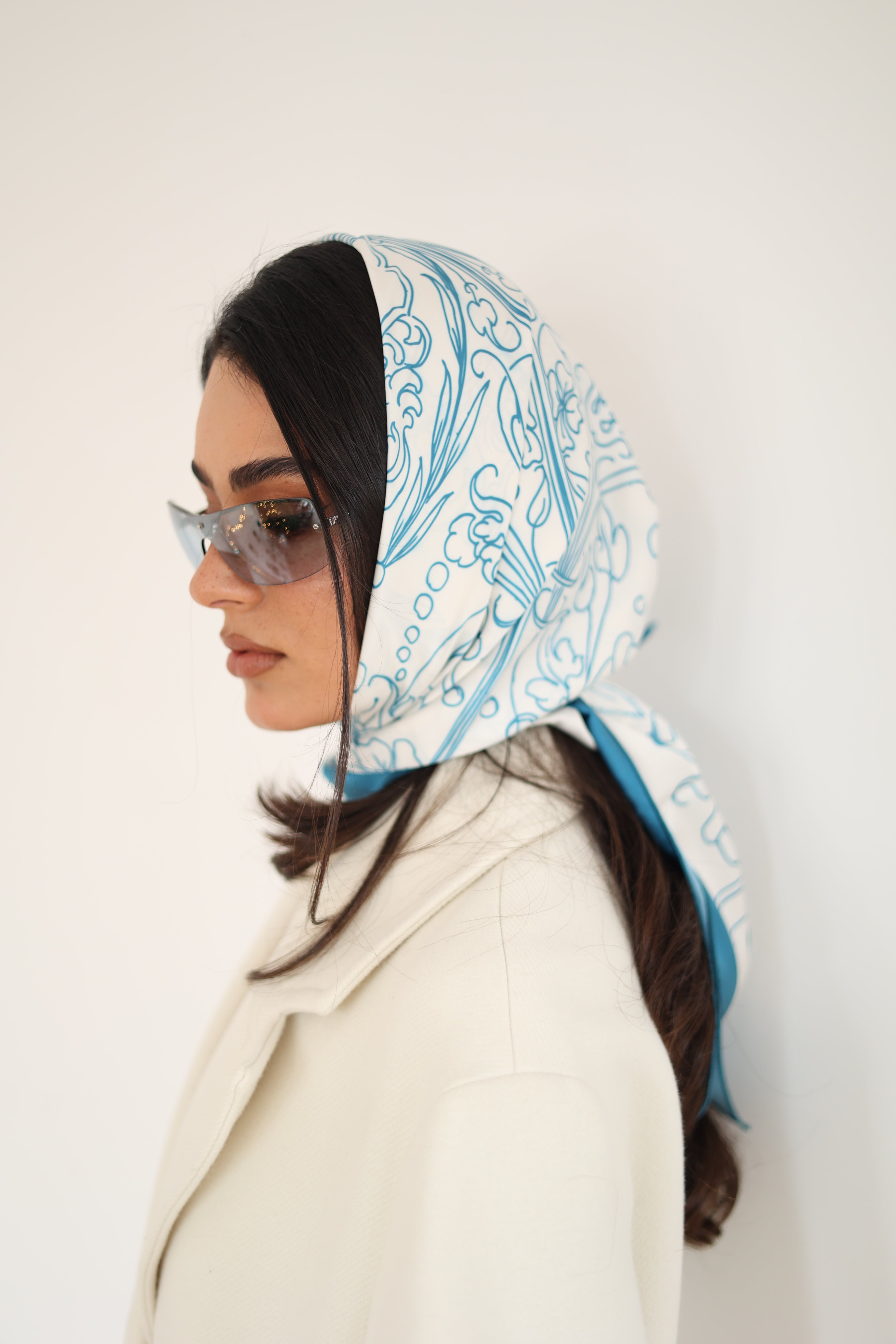 Blue Mirage Silk Scarf