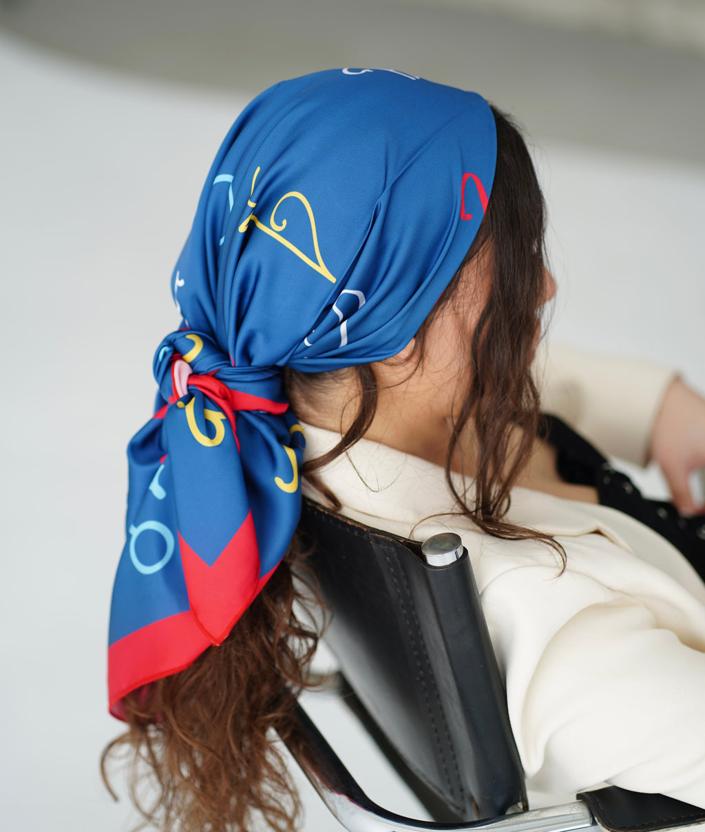 Georgian Alphabet Mkhedruli Silk Scarf