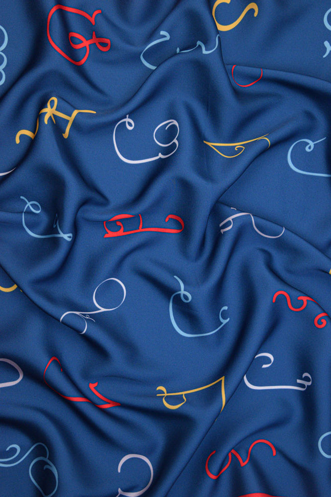 Georgian Alphabet Mkhedruli Silk Scarf