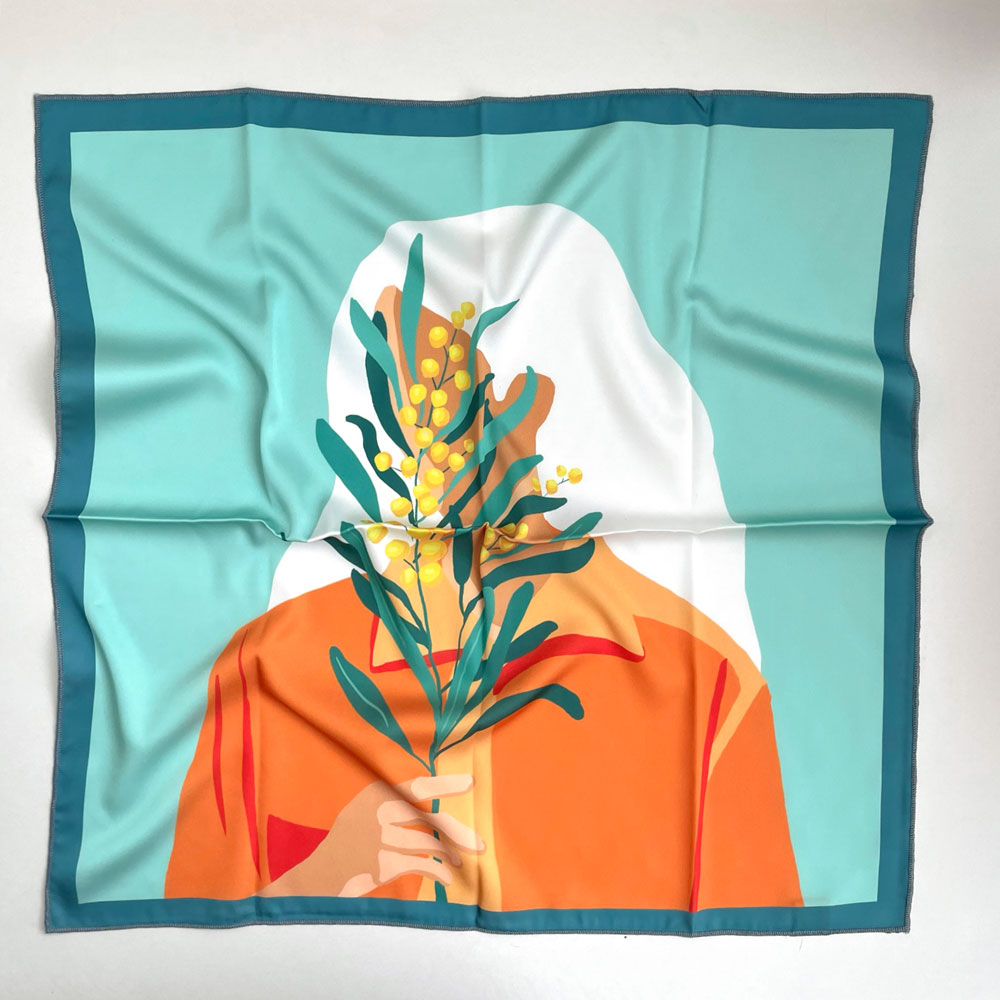 Mimosa Bloom Silk Scarf