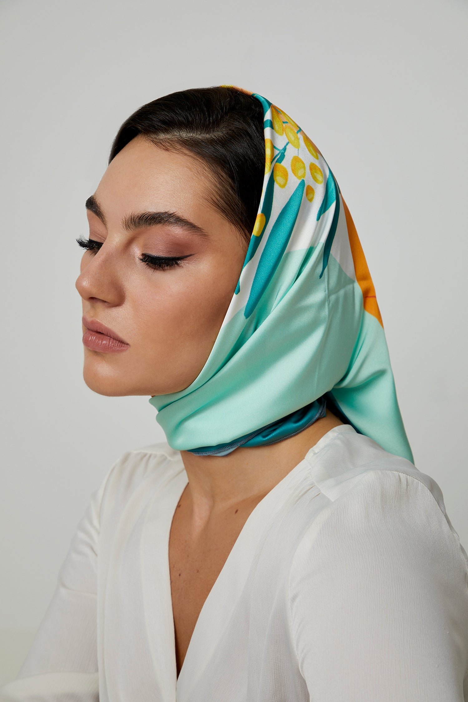 Mimosa Bloom Silk Scarf