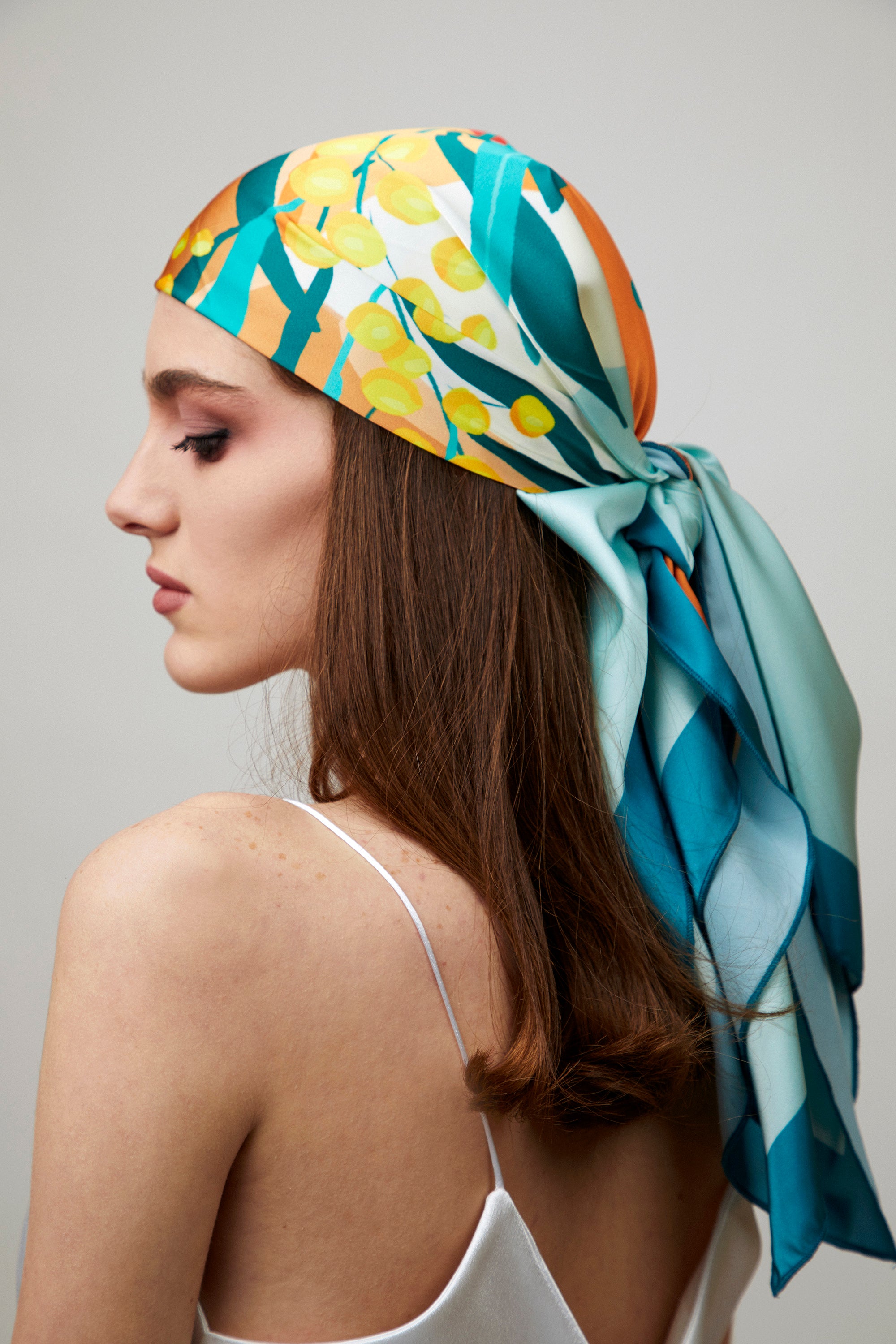 Mimosa Bloom Silk Scarf