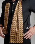 Golden Brown Sword & Shield Silk Scarf