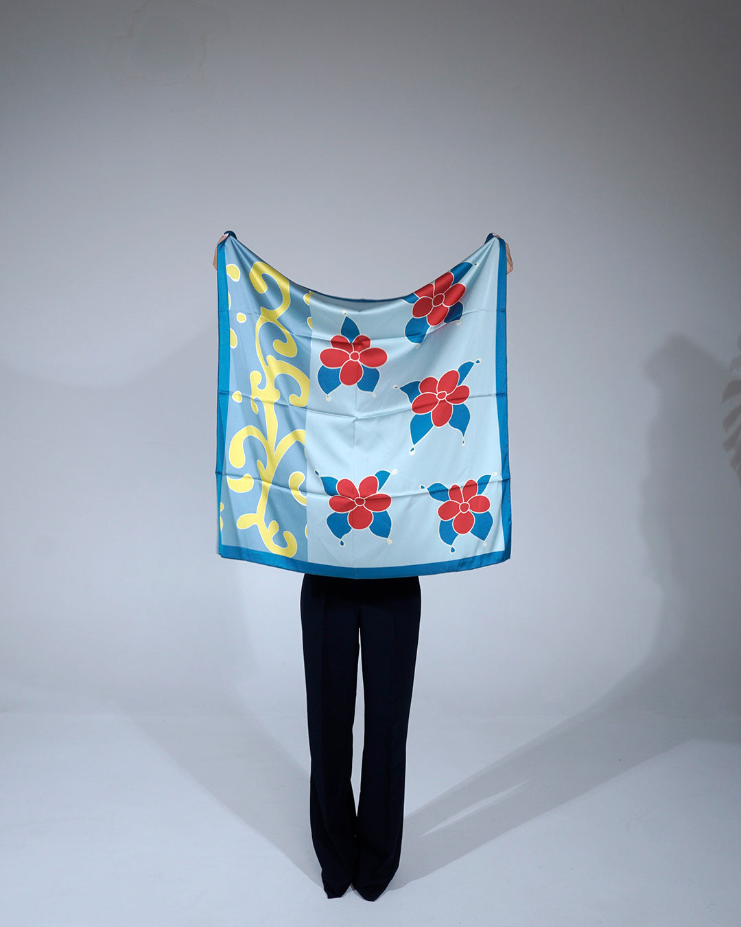Blue Blossom Silk Scarf