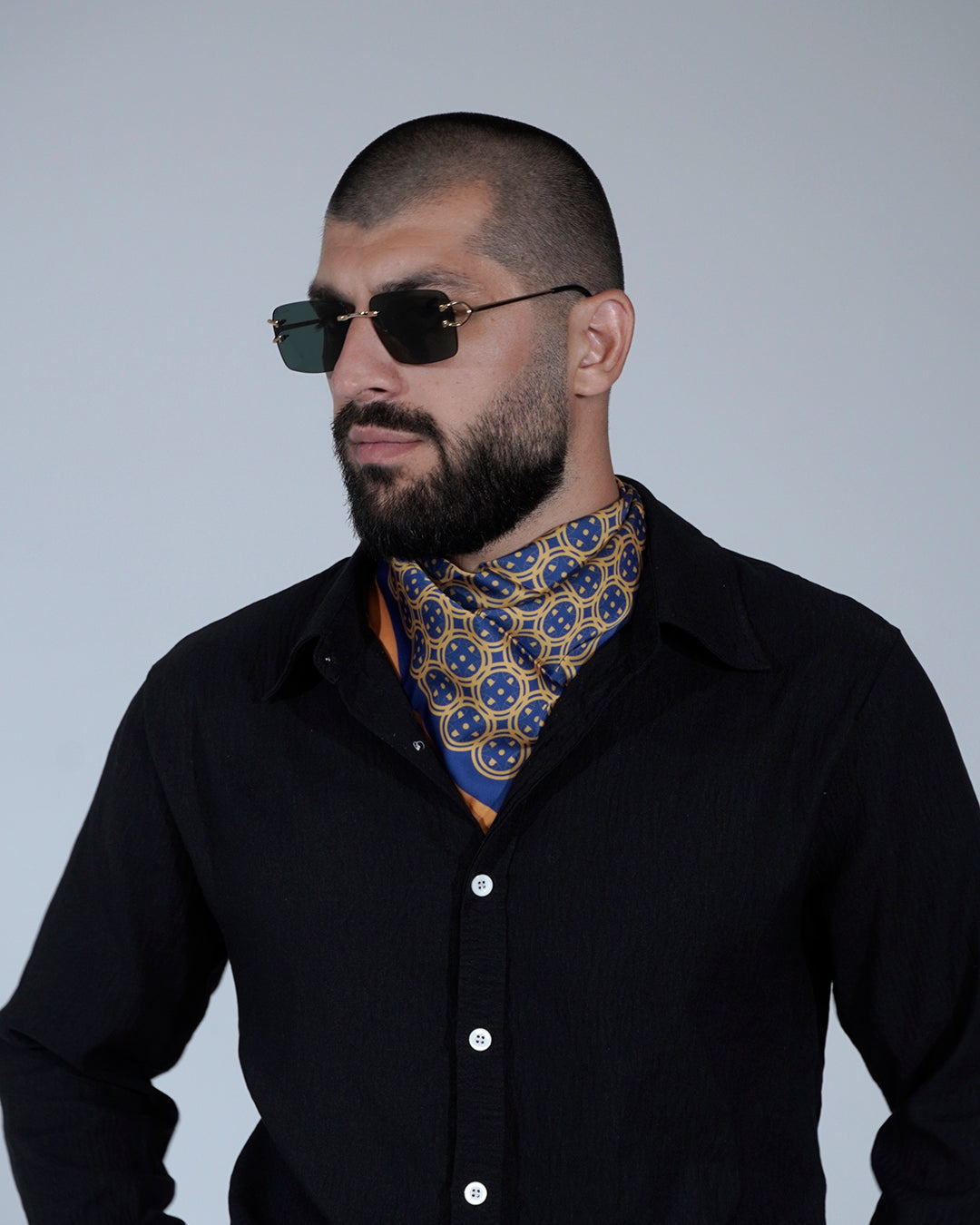 Royal Blue Sword & Shield Silk Pocket Square