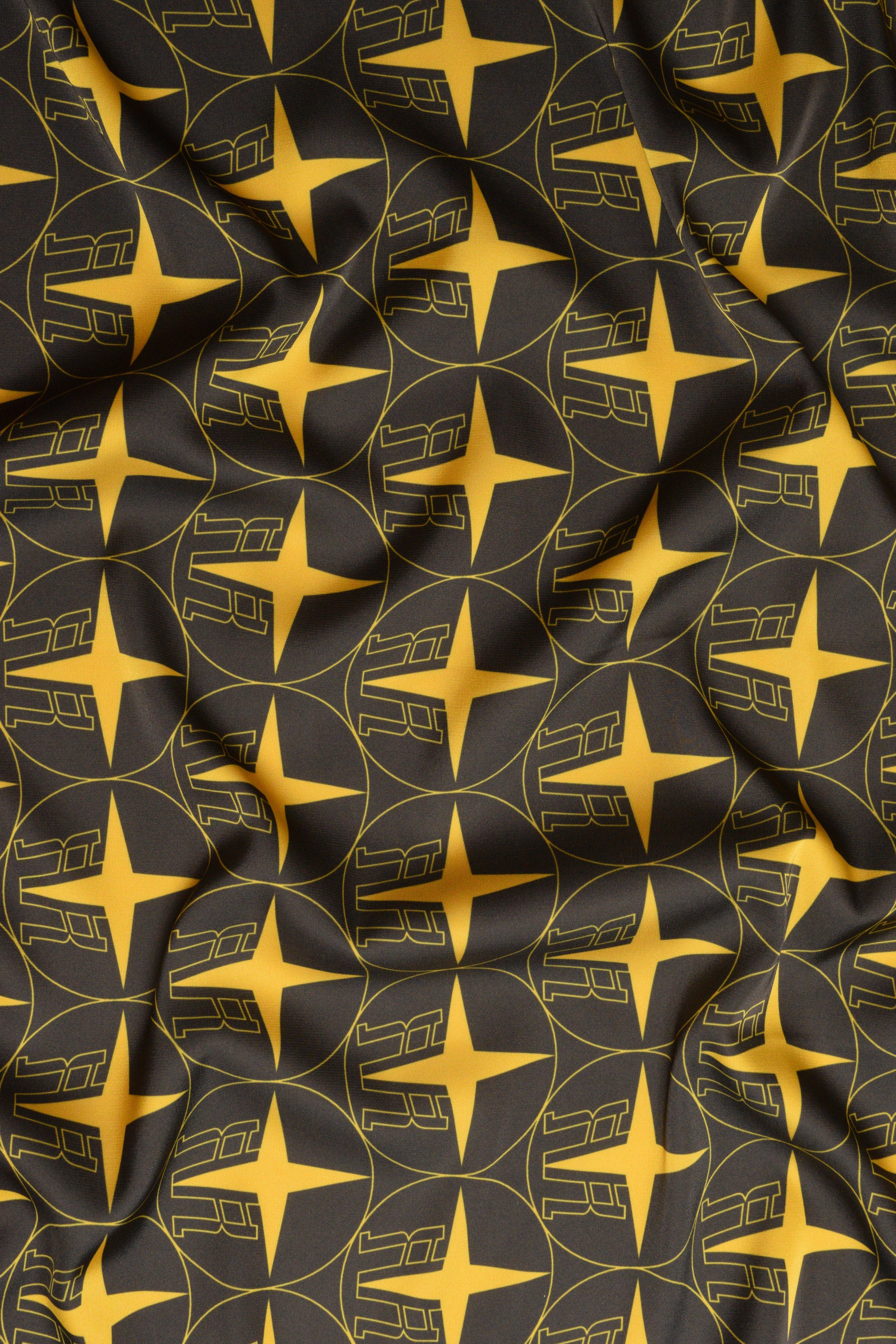 Golden Sky of Stars Silk Scarf