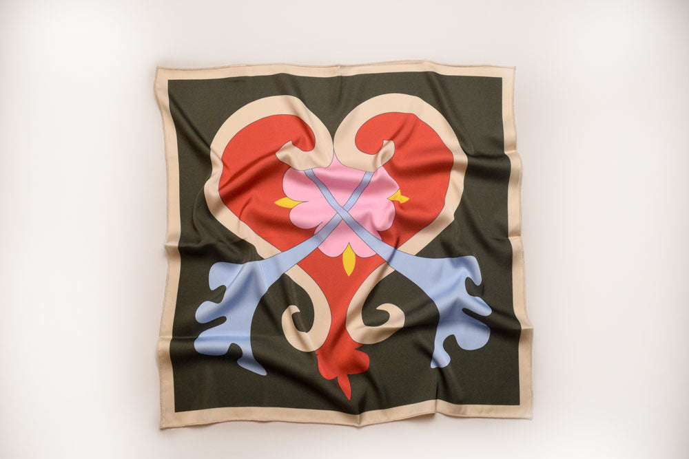 Blooming Heart Silk Scarf