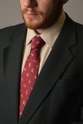 Wine Red Asomtavruli Alphabet Silk Tie