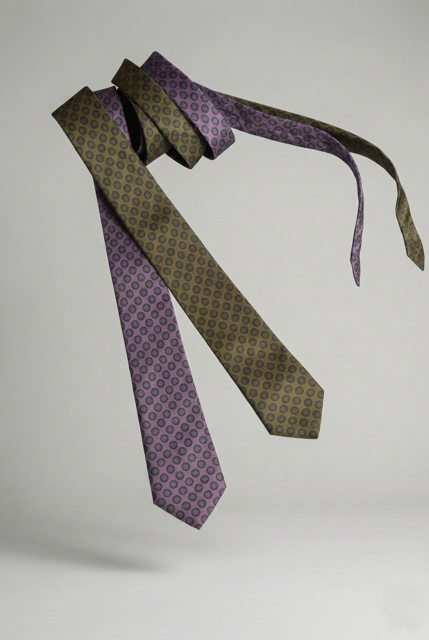 Purple Sword & Shield Silk Tie