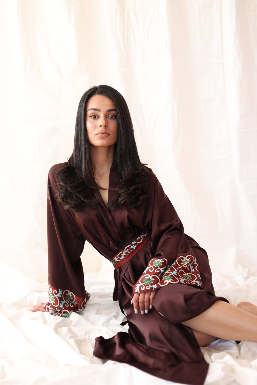 Brown Silk Robe
