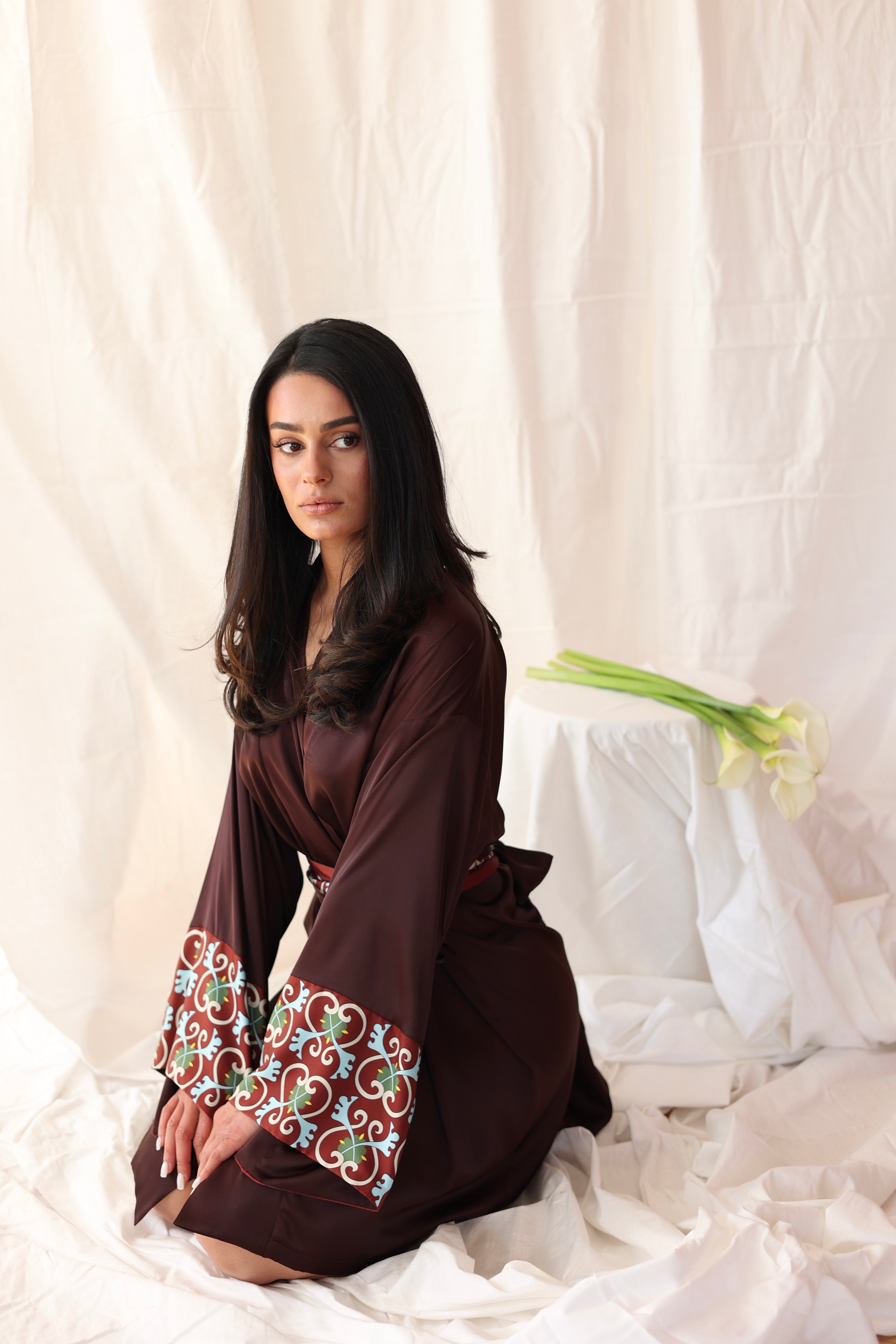 Brown Silk Robe