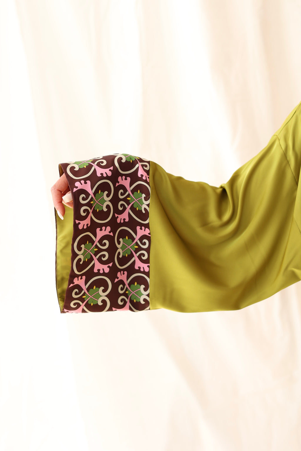 Oil Green Silk Robe