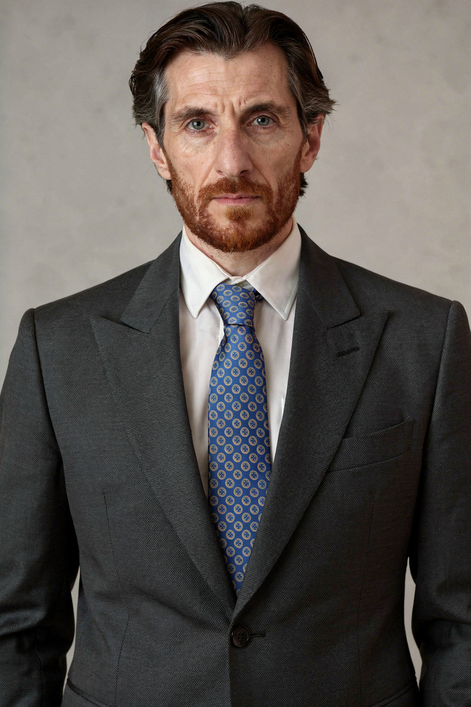 Blue Asomtavruli Alphabet Silk Tie