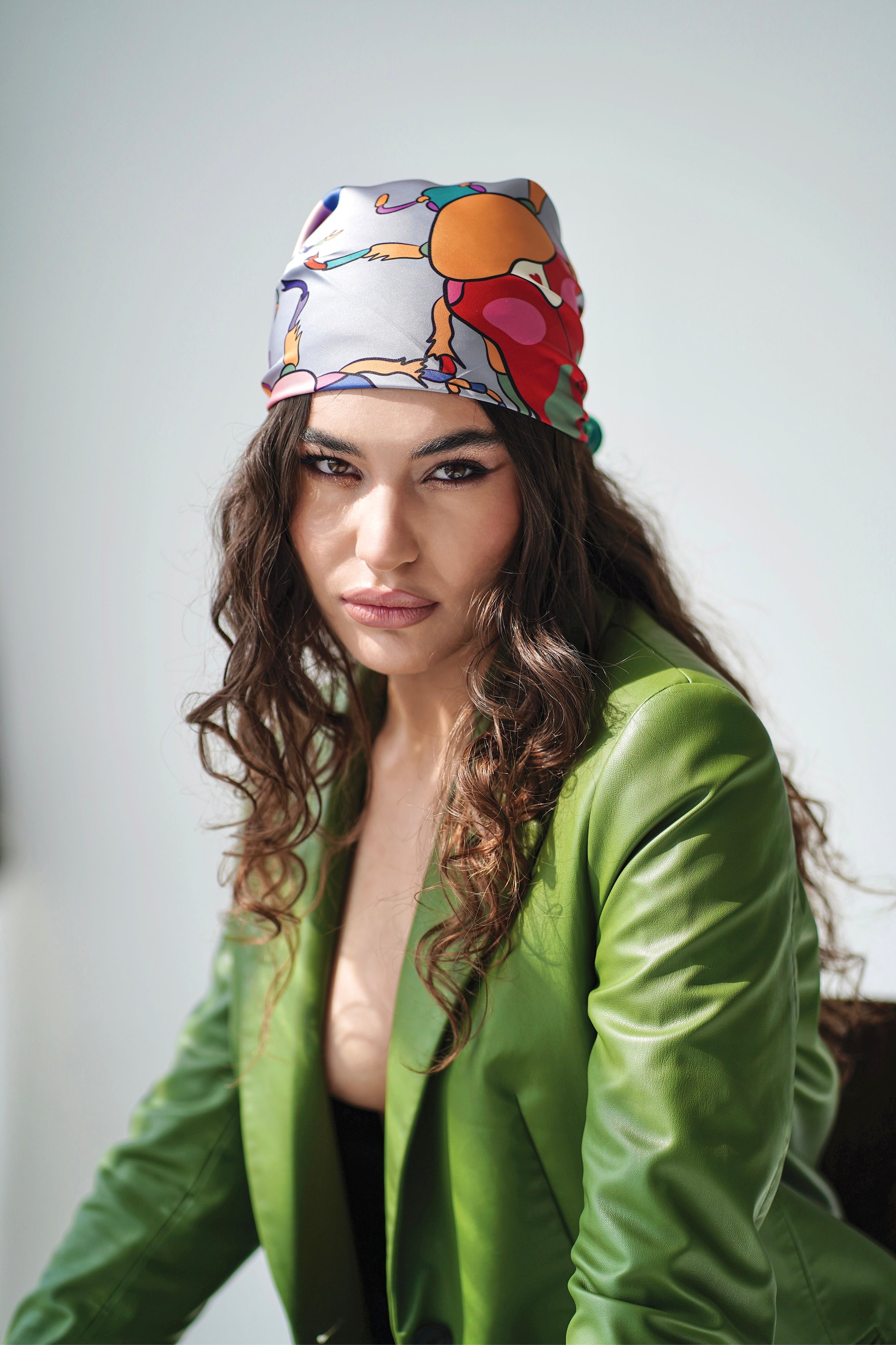 Colorful Beetles Silk Scarf