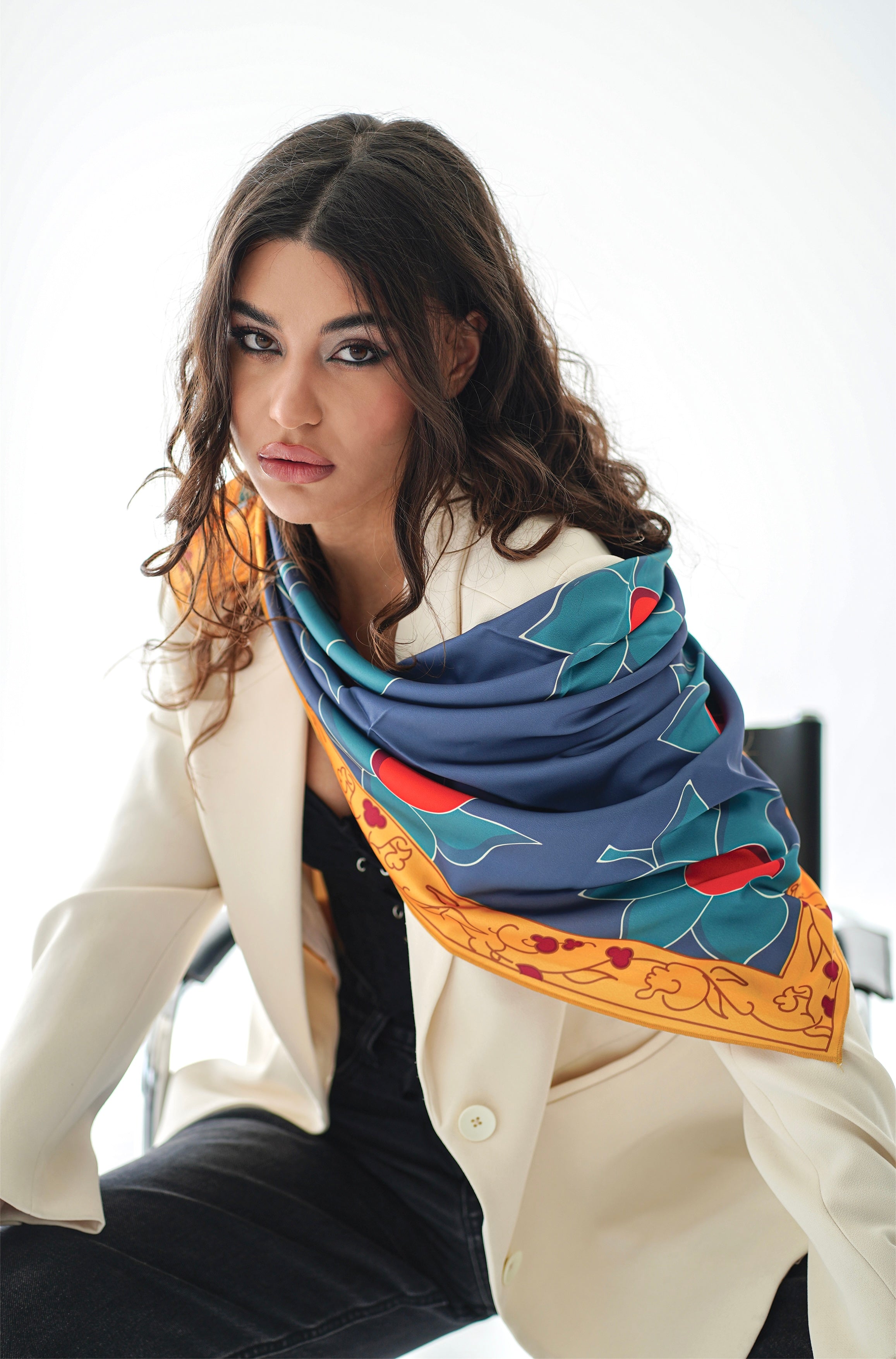 Magnolia Bloom Silk Scarf