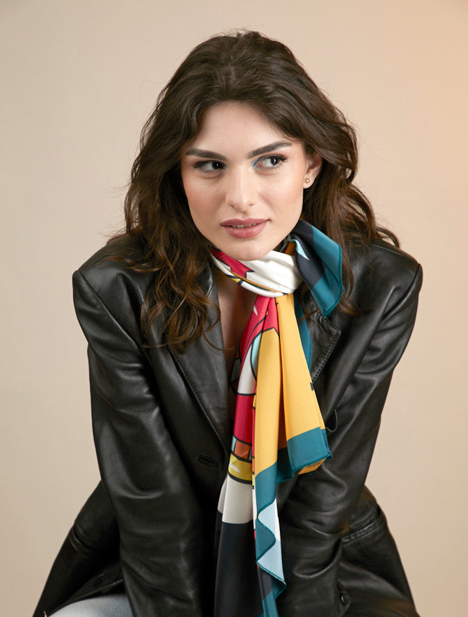 Flaming Heart Silk Scarf