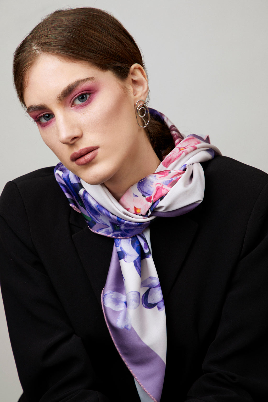 Lilac Bloom Silk Scarf