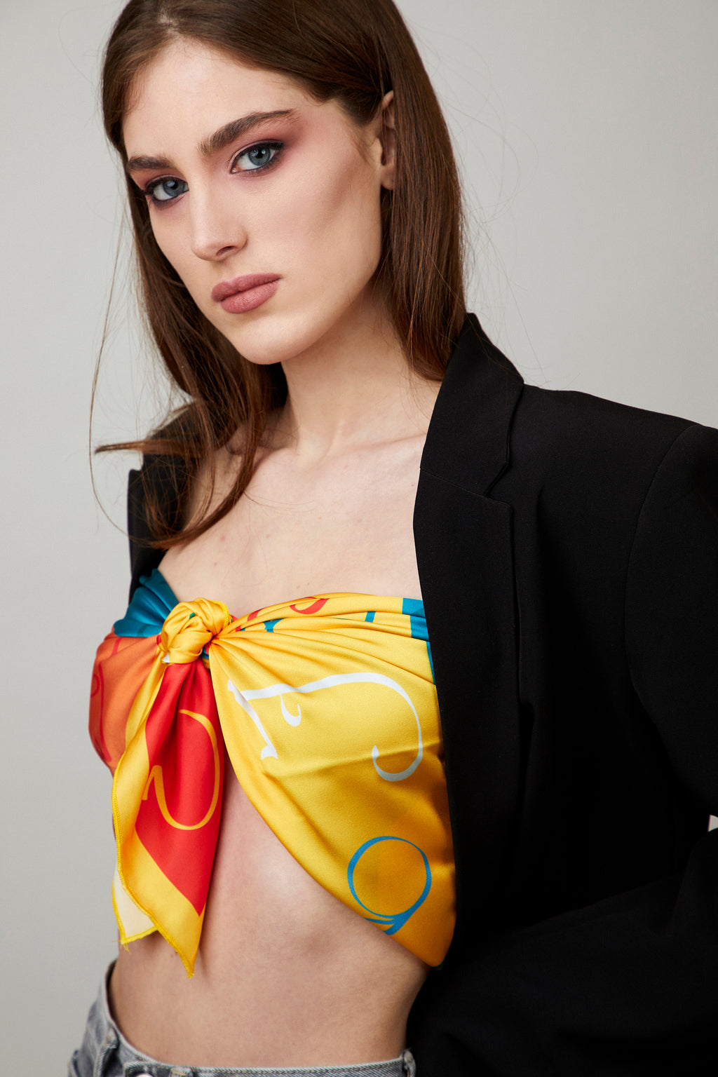 Georgian Alphabet Colorful Silk Scarf